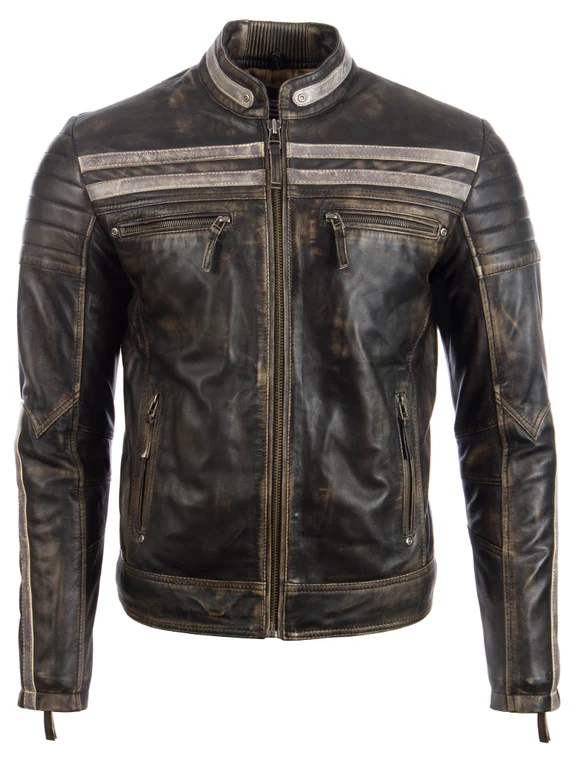 Gatsby Distressed Brown Leather Jacket