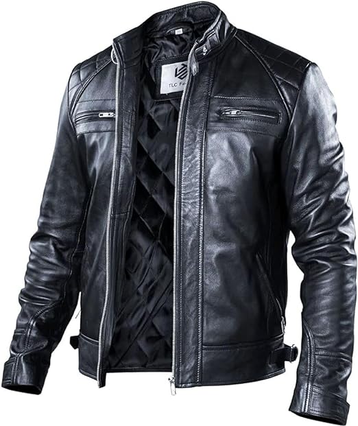 Black Leather Motorcycle Jacket Men