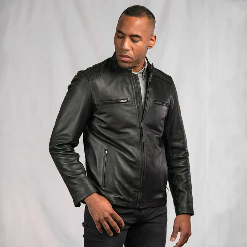 Black Motorcycle Jacket Leather
