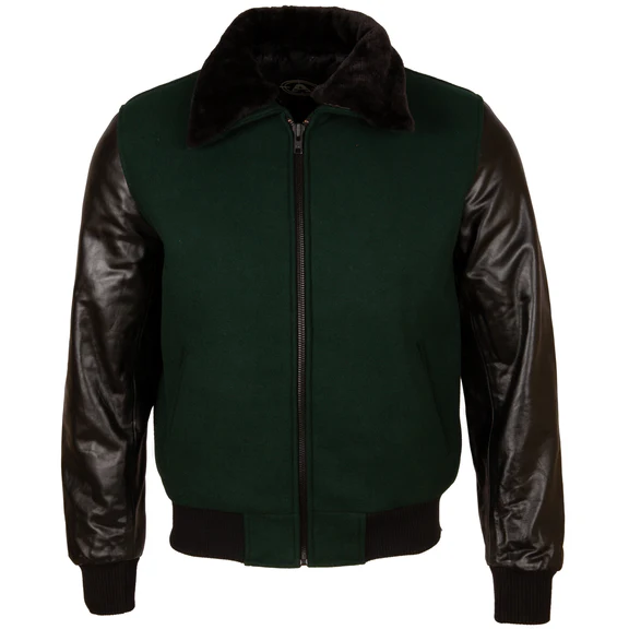 Faux Leather Jacket With Fur
