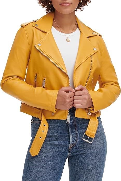 Faux Leather Jacket With Gold Hardware 2