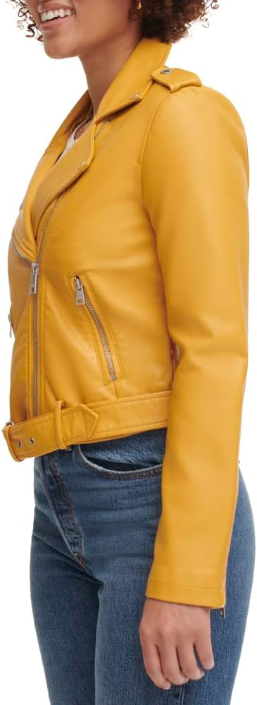 Faux Leather Jacket With Gold Hardware 3