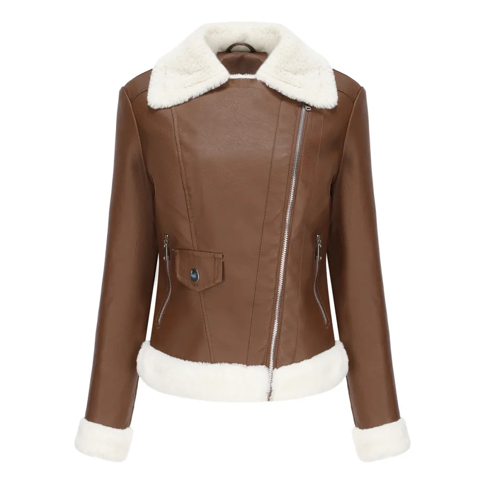 Fur Biker Jacket Womens 2