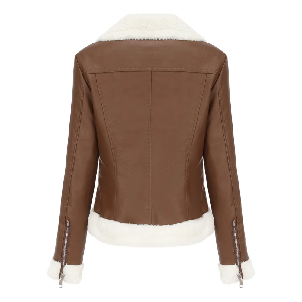 Fur Biker Jacket Womens 3