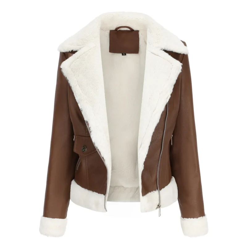 Fur Biker Jacket Womens