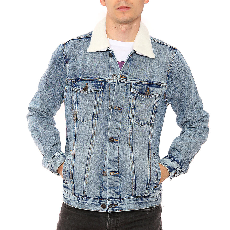 Fur Denim Jacket Mens