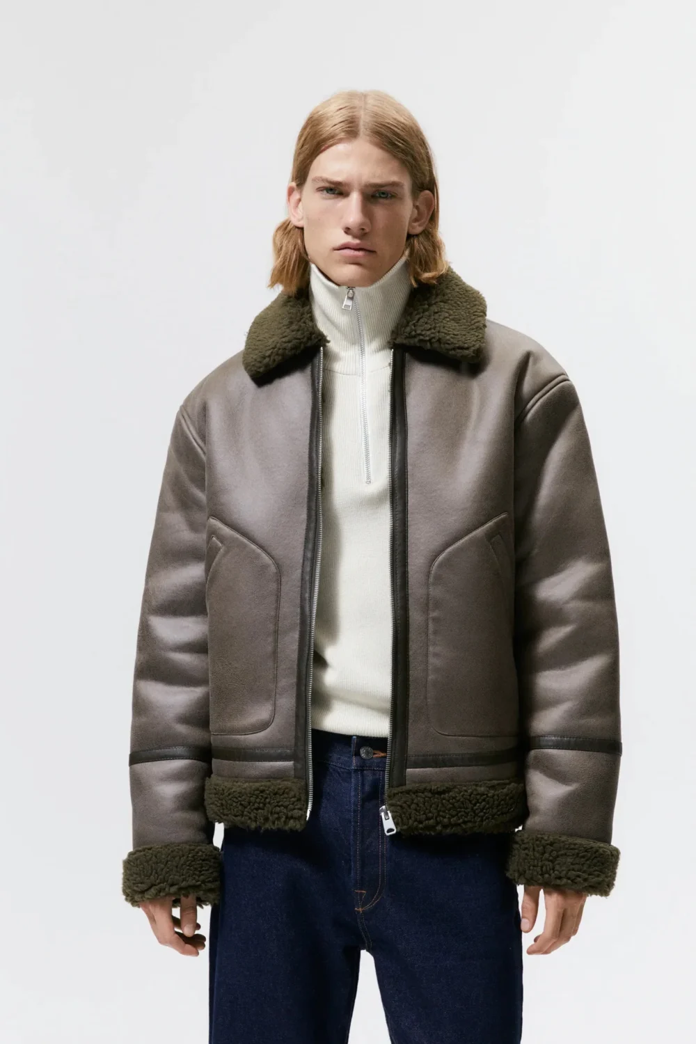 Leather Coat Fur Collar