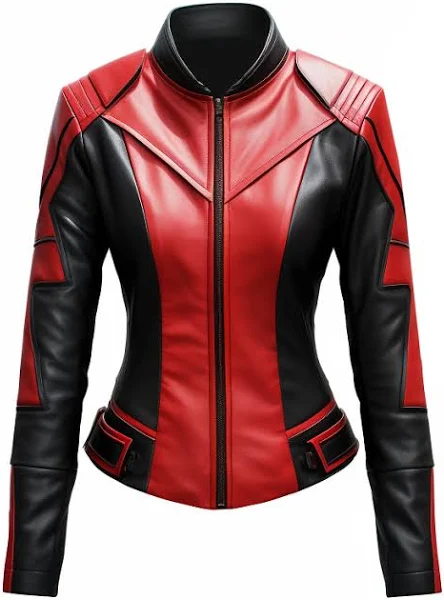 Leather Jacket Black Red