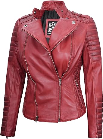 Leather Jacket Red Women
