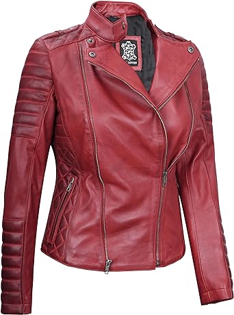 Leather Jacket Red Women 2