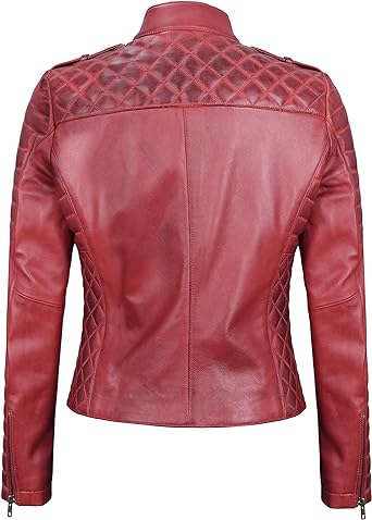 Leather Jacket Red Women 3