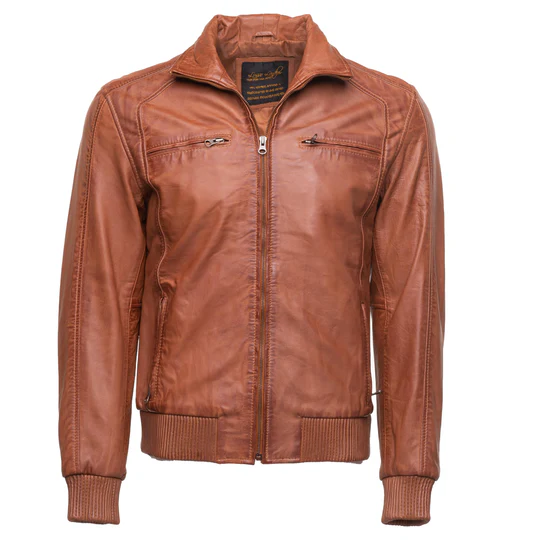 Leather Jacket With Collar