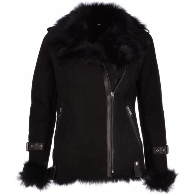 Leather Jacket With Fur Collar Womens