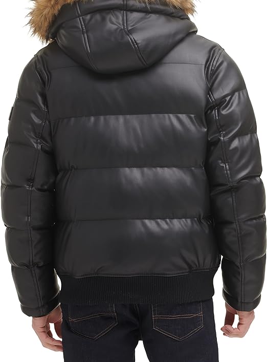 Leather Jacket With Fur Hood 3
