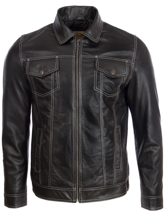Mens Biker Jacket Black