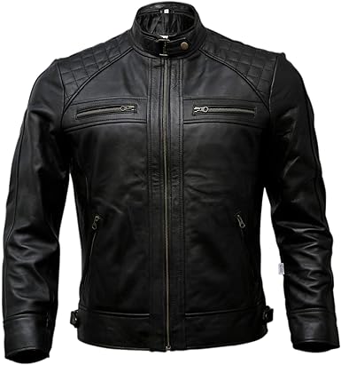 Mens Black Leather Motorcycle Jacket