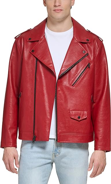 Mens Red Leather Jacket