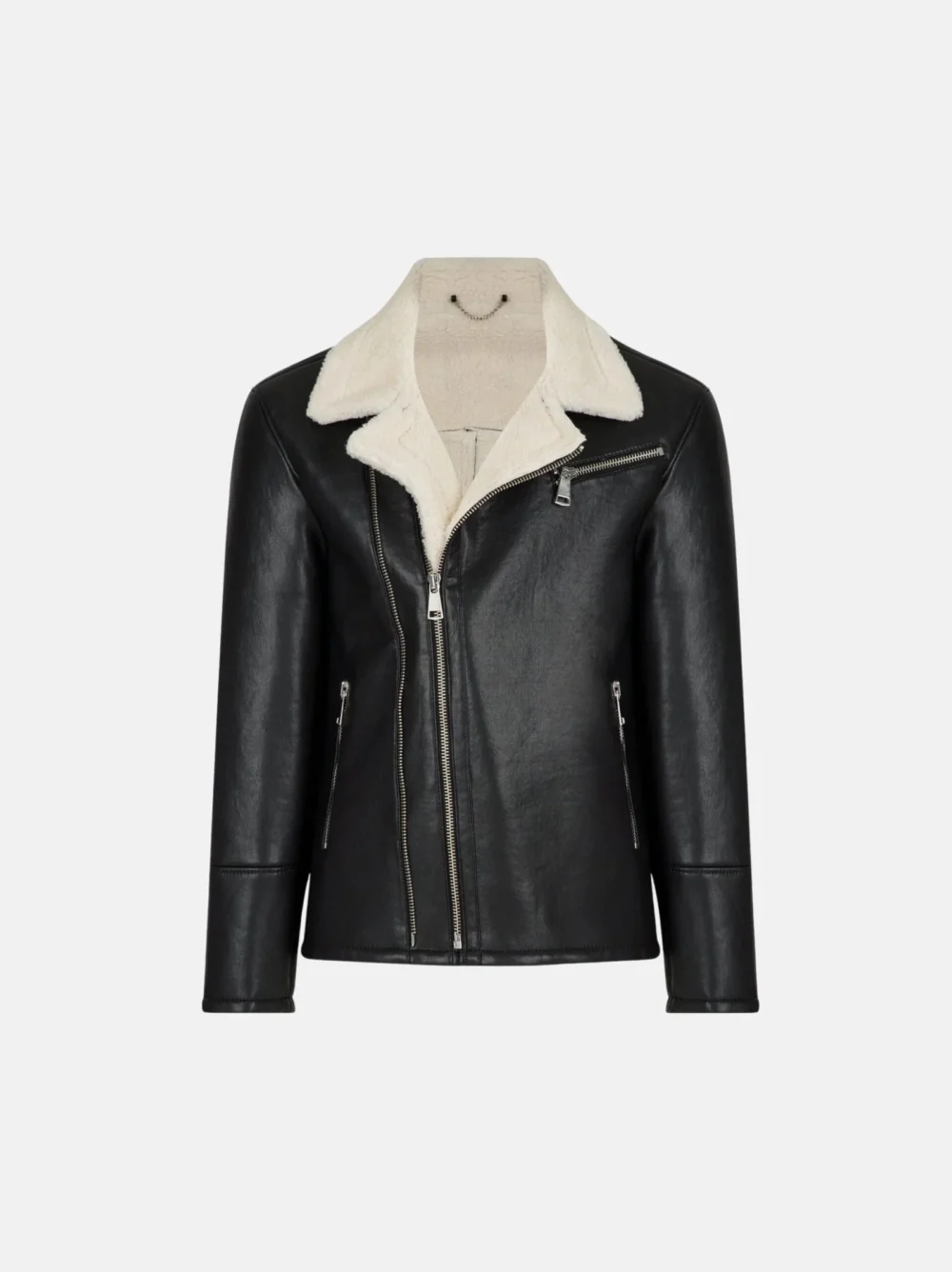 Moto Jacket With Fur Collar