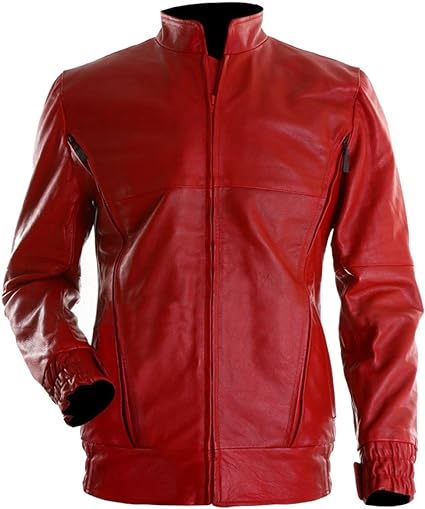 Red Leather Biker Jacket