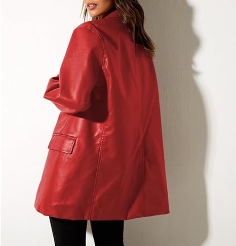 Red Leather Blazer 3