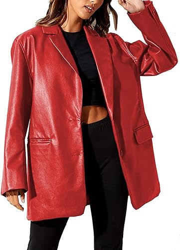 Red Leather Blazer