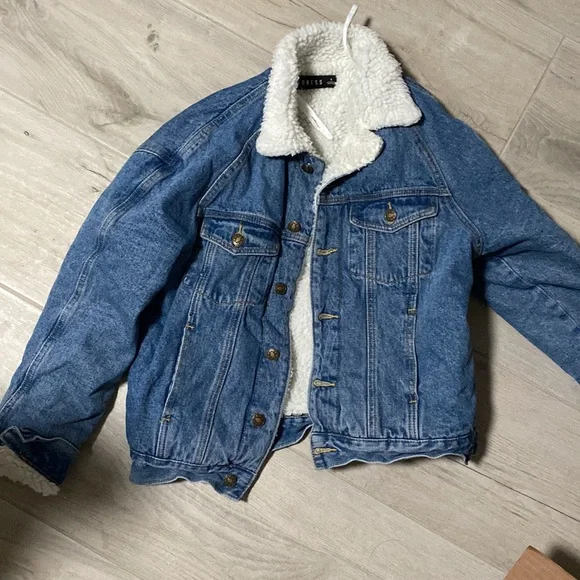 Sherpa Denim Jacket Womens