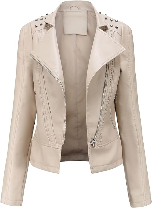 beige moto jacket