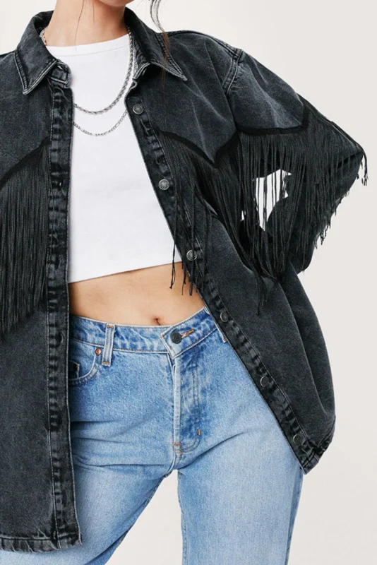 black denim plus size jacket