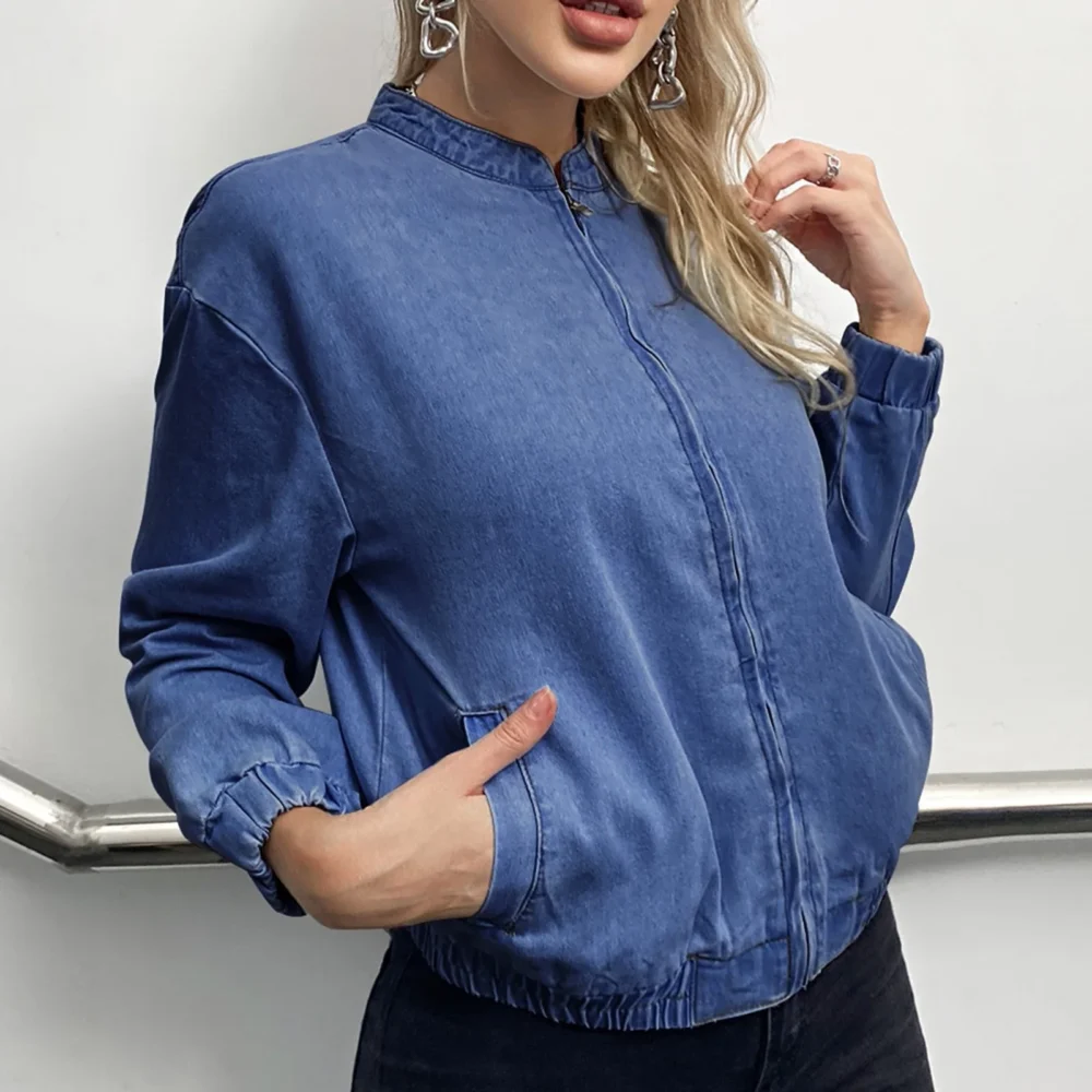 denim bomber jacket womens 3