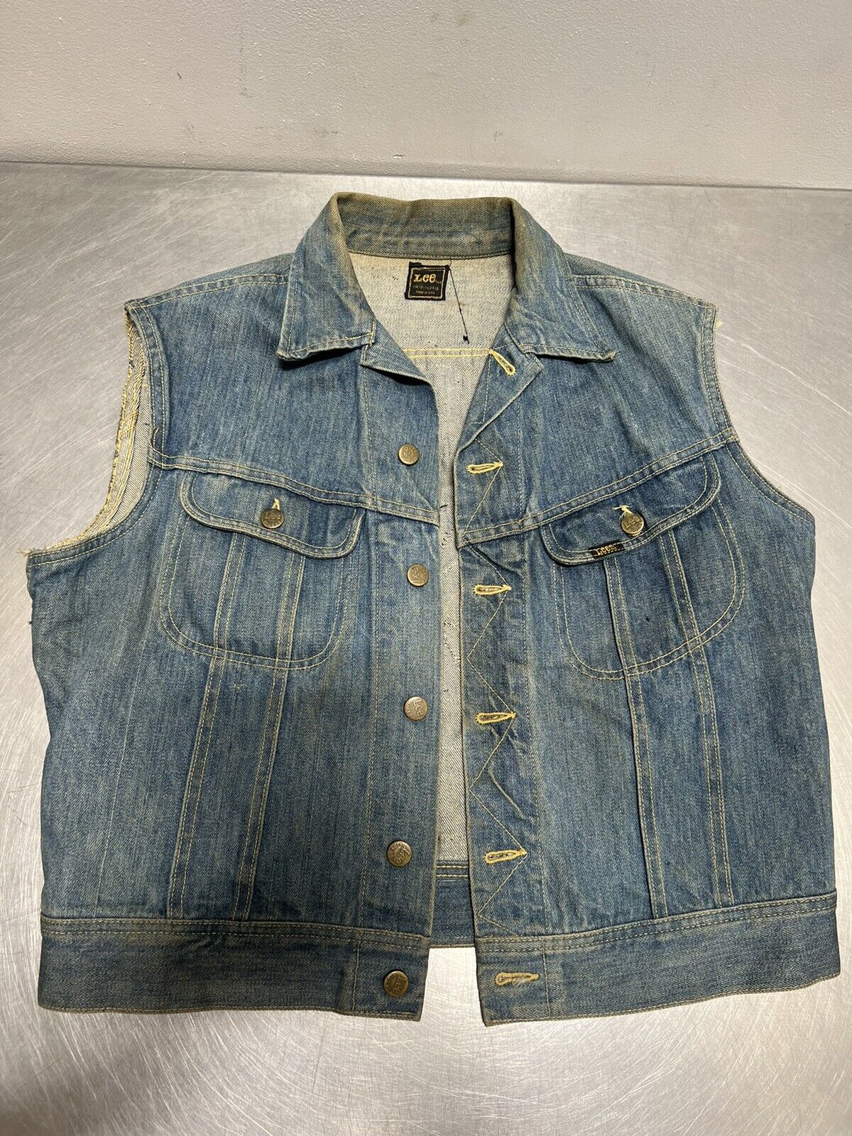 denim motorcycle club vest