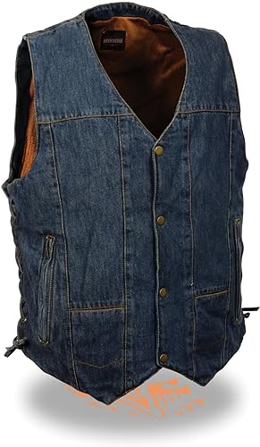 denim motorcycle vest