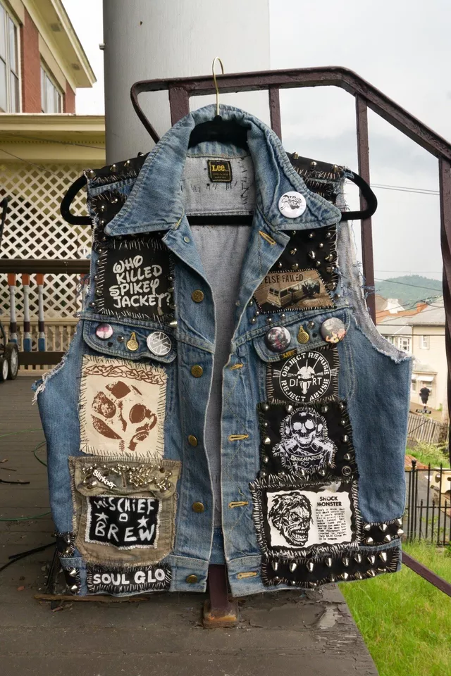 denim vest with patches
