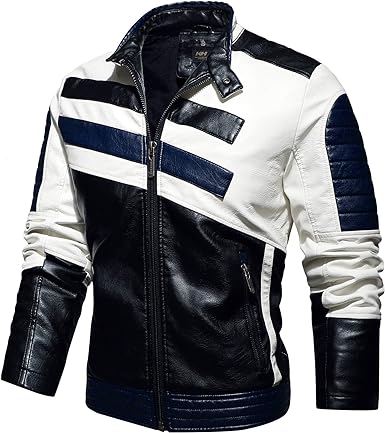eather Motorcycle Jacket Men