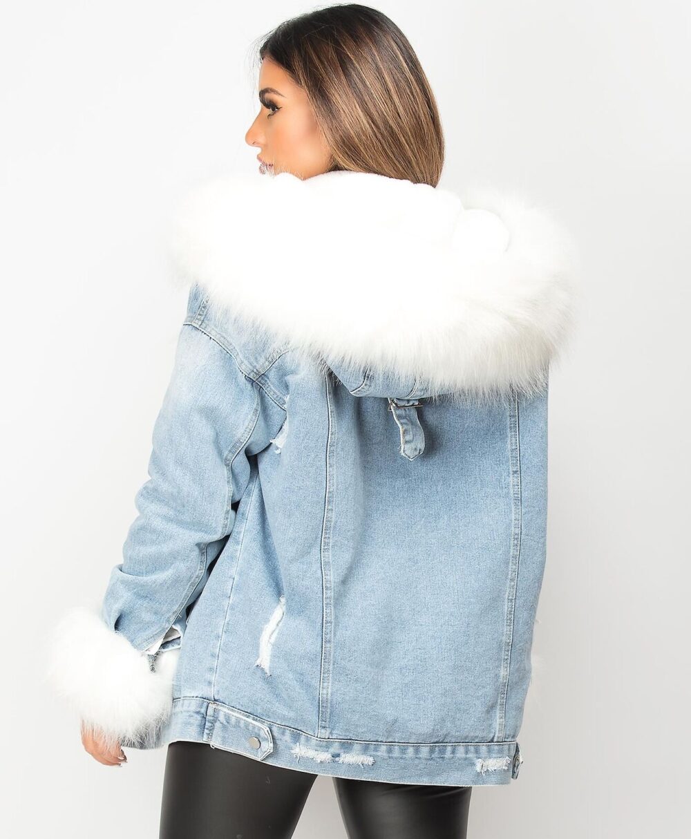 fluffy denim jacket womens 2