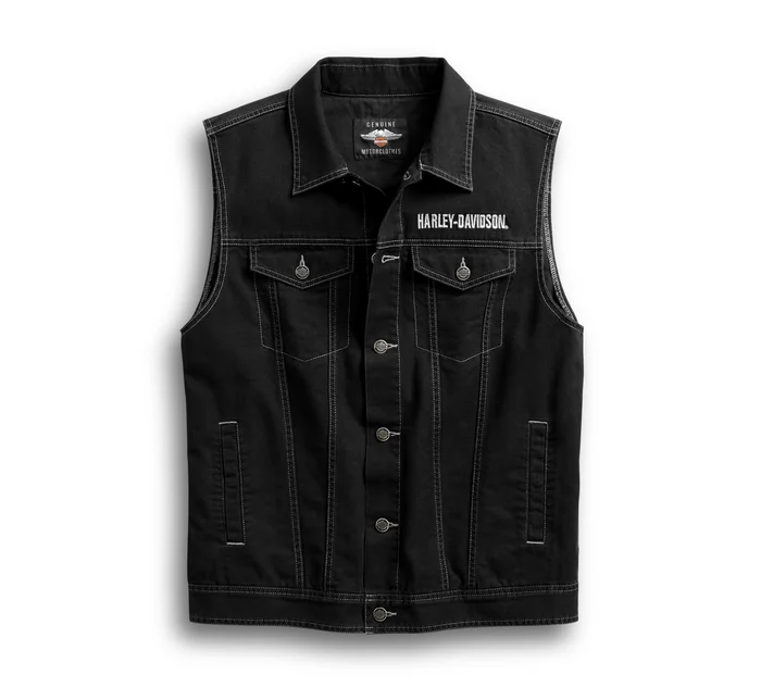 harley davidson denim vest