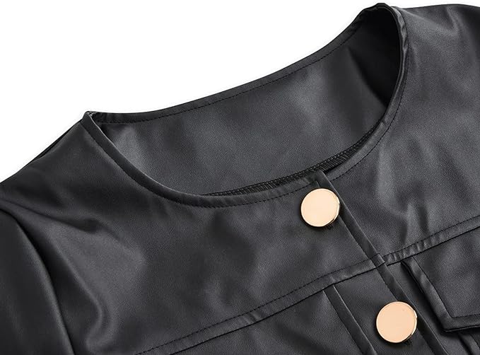ladies black leather moto jacket 3