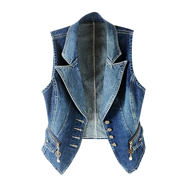 ladies denim vest