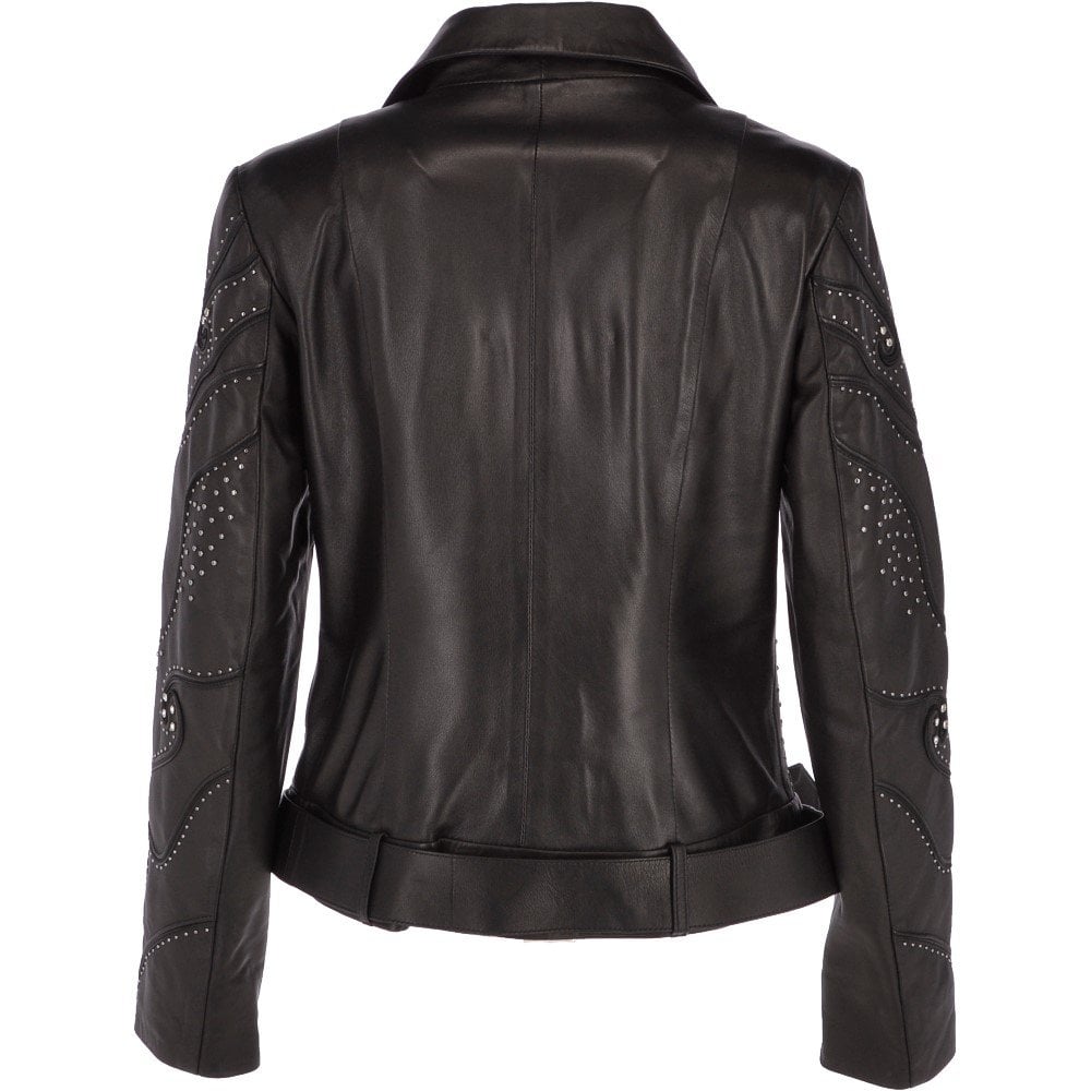 ladies leather biker jacket sale 2