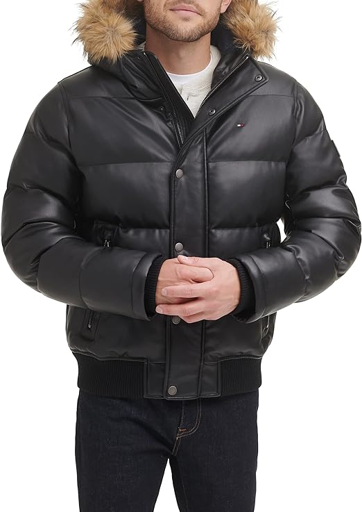 Leather Jacket With Fur Hood