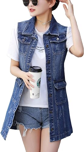 long denim vest