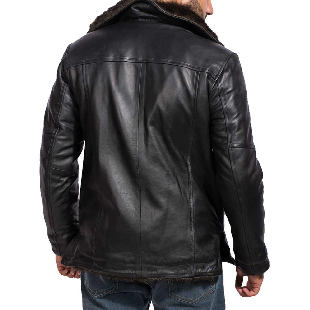 Long Leather Jacket With Fur Collar 2