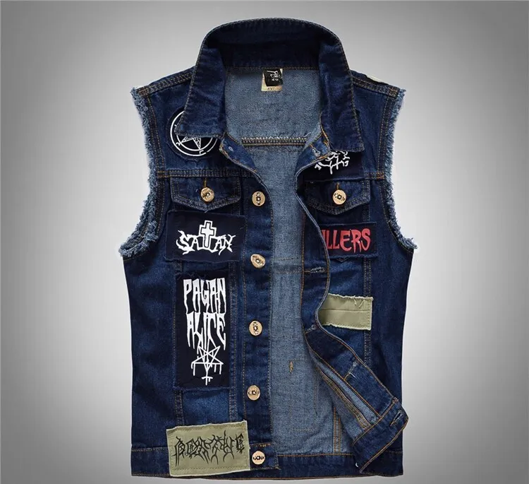 mens denim vest