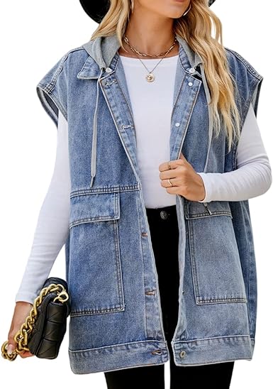 plus size denim vest womens