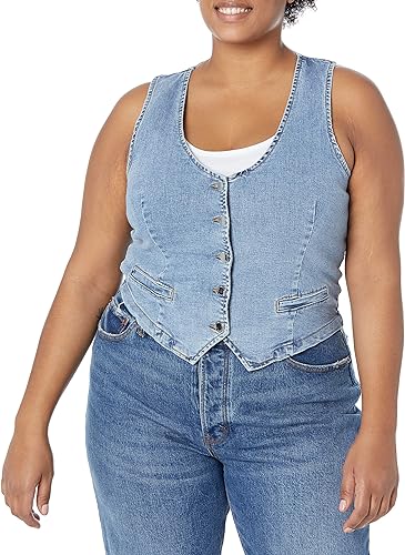 plus size denim vest
