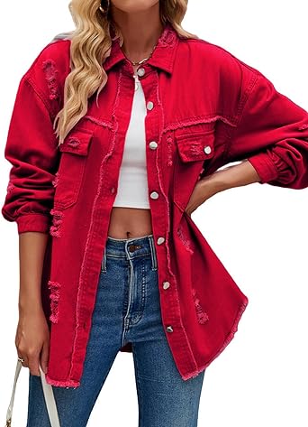 red denim jacket womens