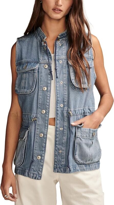 sleeveless denim vest