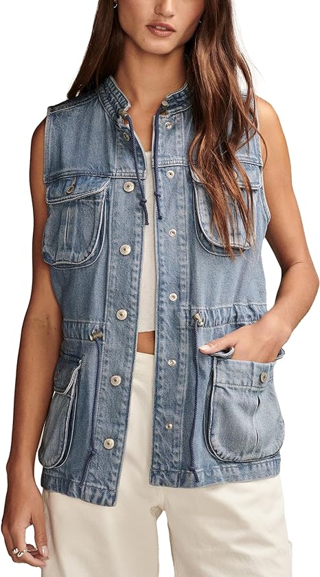 sleeveless denim vest