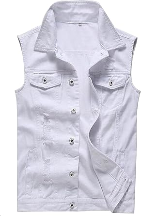 white denim vest mens