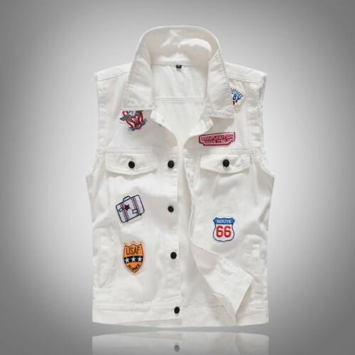 white denim vest