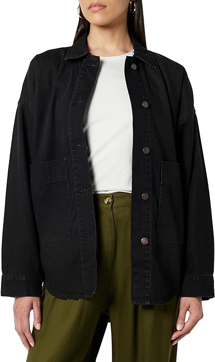 womens black denim jacket